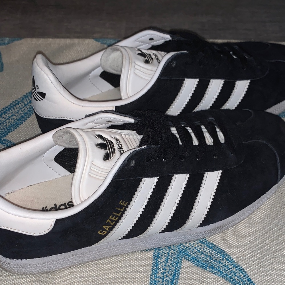 Adidas Gazelle Black and White Suede Sneakers